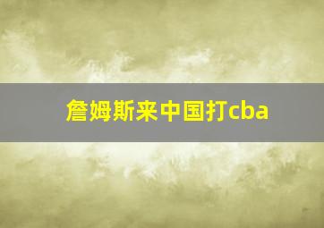 詹姆斯来中国打cba