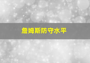 詹姆斯防守水平