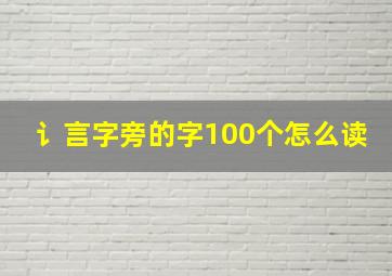 讠言字旁的字100个怎么读