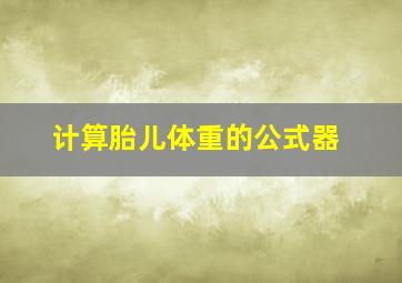 计算胎儿体重的公式器