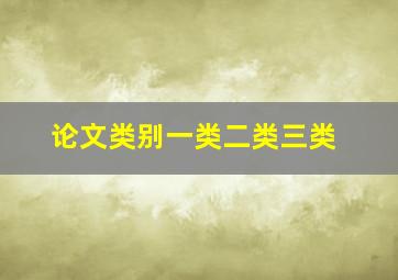 论文类别一类二类三类