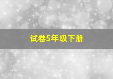 试卷5年级下册