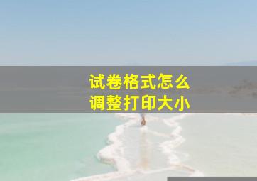 试卷格式怎么调整打印大小