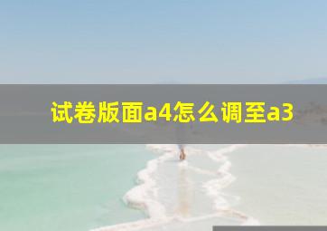 试卷版面a4怎么调至a3