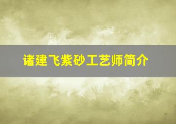 诸建飞紫砂工艺师简介