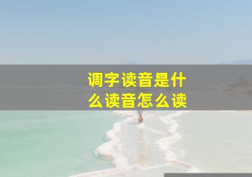 调字读音是什么读音怎么读