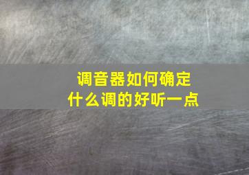 调音器如何确定什么调的好听一点