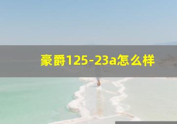 豪爵125-23a怎么样