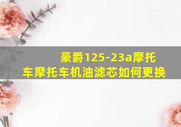 豪爵125-23a摩托车摩托车机油滤芯如何更换