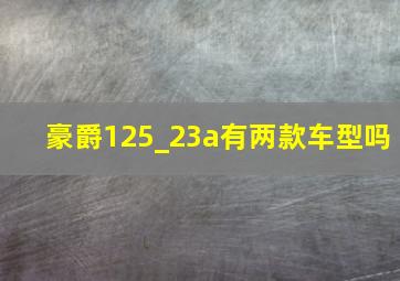 豪爵125_23a有两款车型吗