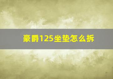 豪爵125坐垫怎么拆