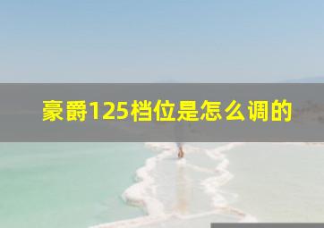 豪爵125档位是怎么调的