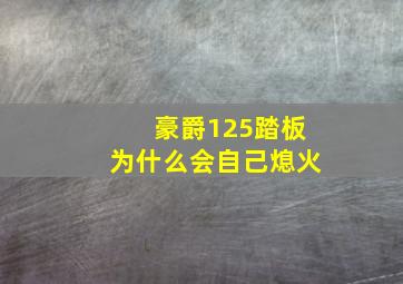 豪爵125踏板为什么会自己熄火