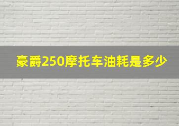 豪爵250摩托车油耗是多少