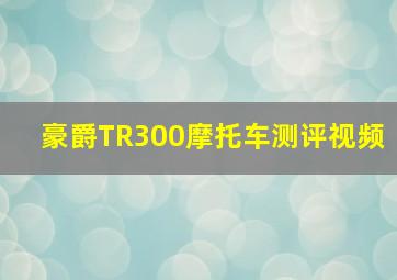 豪爵TR300摩托车测评视频