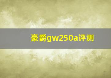 豪爵gw250a评测