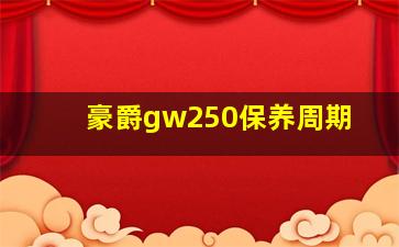 豪爵gw250保养周期