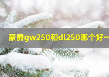 豪爵gw250和dl250哪个好一点