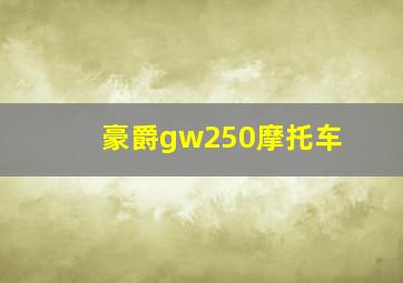 豪爵gw250摩托车