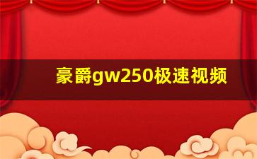 豪爵gw250极速视频