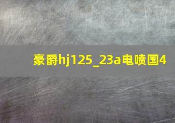 豪爵hj125_23a电喷国4