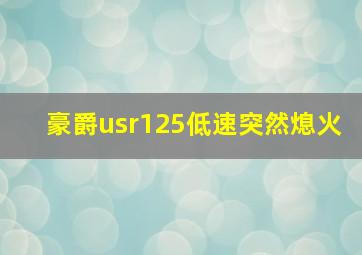 豪爵usr125低速突然熄火