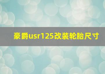 豪爵usr125改装轮胎尺寸