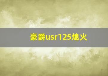 豪爵usr125熄火