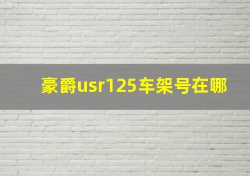 豪爵usr125车架号在哪