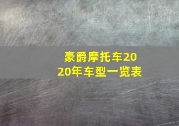 豪爵摩托车2020年车型一览表