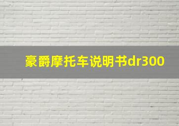 豪爵摩托车说明书dr300