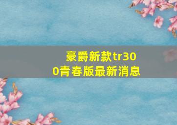 豪爵新款tr300青春版最新消息