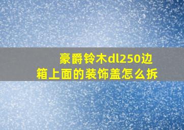 豪爵铃木dl250边箱上面的装饰盖怎么拆