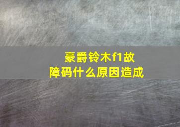 豪爵铃木f1故障码什么原因造成