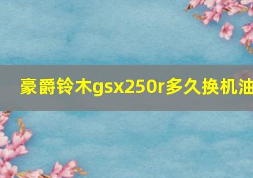 豪爵铃木gsx250r多久换机油