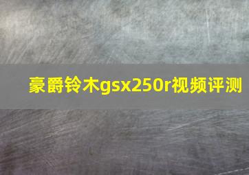 豪爵铃木gsx250r视频评测