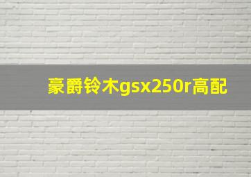 豪爵铃木gsx250r高配