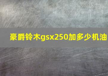 豪爵铃木gsx250加多少机油