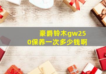 豪爵铃木gw250保养一次多少钱啊