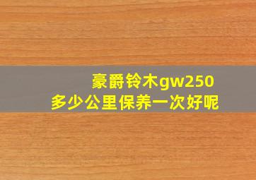 豪爵铃木gw250多少公里保养一次好呢