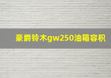 豪爵铃木gw250油箱容积