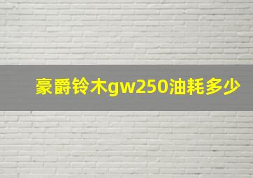 豪爵铃木gw250油耗多少