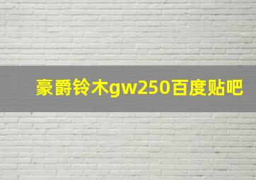 豪爵铃木gw250百度贴吧