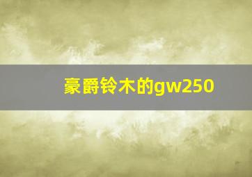 豪爵铃木的gw250