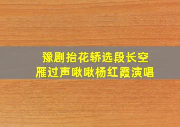 豫剧抬花轿选段长空雁过声啾啾杨红霞演唱