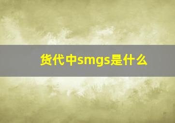 货代中smgs是什么