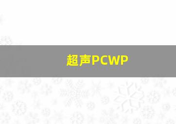 超声PCWP