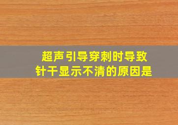 超声引导穿刺时导致针干显示不清的原因是