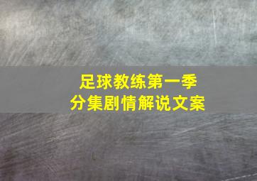 足球教练第一季分集剧情解说文案