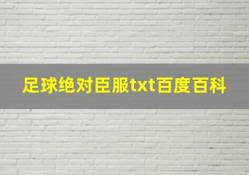 足球绝对臣服txt百度百科